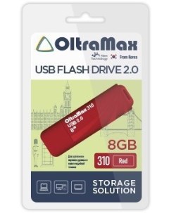Накопитель USB 2 0 8GB OM 8GB 310 Red 310 красный Oltramax