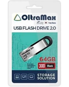 Накопитель USB 2 0 64GB OM 64GB 300 Black 300 чёрный Oltramax