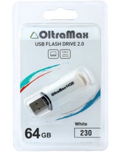 Накопитель USB 2 0 64GB OM 64GB 230 White 230 белый Oltramax