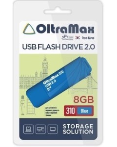 Накопитель USB 2 0 8GB OM 8GB 310 Blue 310 синий Oltramax