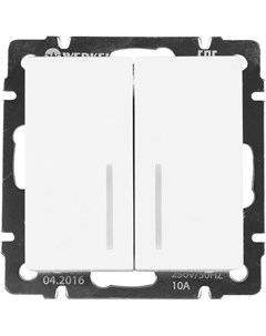 Выключатель проходной встраиваемый Werkel 2 клавиши с подсветкой цвет белый Без бренда