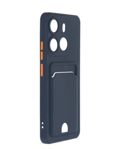 Чехол для Tecno Spark Go 2023 Pop 7 Pocket Matte Silicone с карманом Dark Blue NPM59295 Neypo