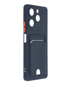 Чехол для Tecno Spark 10 Pro Pocket Matte Silicone с карманом Dark Blue NPM66716 Neypo