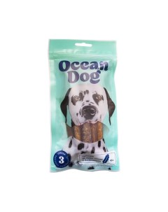 Лакомство для собак из сушенои кожи атлантическои трески с ламинариеи Oceandog