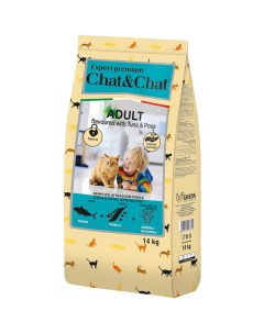 Корм для кошек Expert Premium тунец с горохом сух 14кг Chat&chat