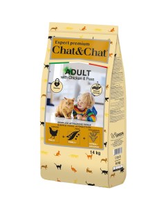 Корм для кошек Expert Premium курица с горохом сух 14кг Chat&chat