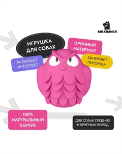 Игрушка для собак Сова с ароматом бекона 13см розовая Mr.kranch
