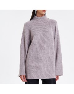 Серый свитер с декоративными молниями Toptop
