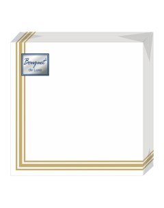 Салфетки бумажные de Luxe Рамка золотая 25 шт 3 слоя 24х24 см 37888 Bouquet