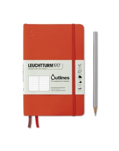 Записная книжка в точку Leuchtturm Outlines B6 89 стр 150 г мягкая обложка ярко оранжевый Leuchtturm1917