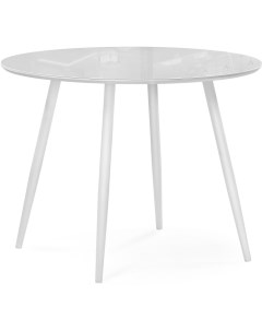 Стеклянный стол Абилин 90х76 ультра белое стекло белый матовый 516541 Woodville