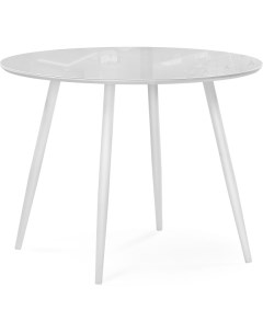 Стеклянный стол Абилин 100х76 ультра белое стекло белый белый матовый 516544 Woodville