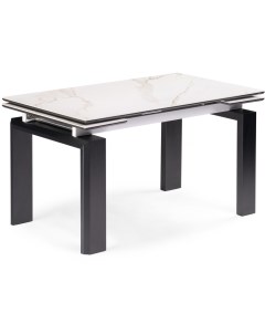 Керамический стол Давос 140х80х78 белый мрамор черный кварц 532379 Woodville