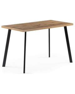 Стол Тринити Лофт 120x80x75 25 мм дуб вотан/черный матовый 539242 (прямоугольная столешница, 4 ножки) Notta