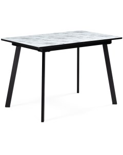 Стеклянный стол Агни 110 140 х68х76 мрамор белый черный матовый 528558 Woodville
