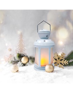 Новогоднее украшение фонарь декоративный 513 067 12х12х20 6 см белый свечение белое Neon-night