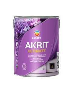 Краска моющаяся Akrit Ultimatt база TR бесцветная 0 9 л Eskaro