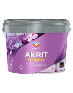 Краска моющаяся Akrit Ultimatt база TR бесцветная 9 л Eskaro