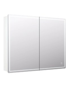 Зеркальный шкаф Geometry 1000х800х195 мм с сенсорной подсветкой белый Vigo