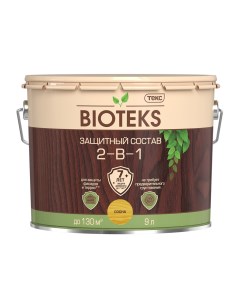 Антисептик Bioteks 2 в 1 декоративный для дерева сосна 9 л Текс