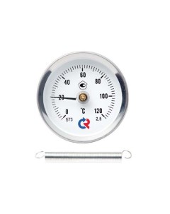 Термометр накладной d63 мм с пружиной 120 С 2384 Росма