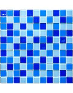 Мозаика Natural Color palette голубая стеклянная 300х300х4 мм глянцевая Mir mosaic