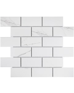 Мозаика Brick Carrara Matt белая керамическая 295х291х6 мм матовая Starmosaic