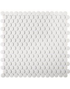 Мозаика Penny Round белая керамическая 31 5х31 см матовая antislip Starmosaic