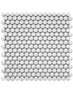 Мозаика Penny Round белая керамическая 315х309х6 мм матовая Starmosaic