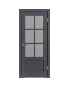 Дверь межкомнатная ER2 700х2000 мм ПВХ эмалекс оникс со стеклом с замком и петлями Vfd