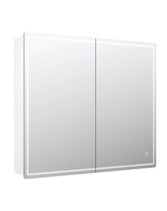 Зеркальный шкаф Geometry 800х800х195 мм с сенсорной подсветкой белый Vigo