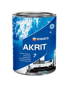 Краска моющаяся Akrit 7 база TR бесцветная 0 9 л Eskaro