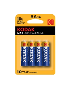 Батарейка Мax АА пальчиковая LR6 1,5 В (4 шт.) (Б0005120) Kodak