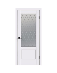 Дверь межкомнатная Ольсен 800х2000 мм эмаль белая со стеклом с замком Velldoris
