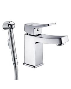 Смеситель для раковины с гигиеническим душем WasserKraft Aller хром однорычажный (1068) Wasserkraft
