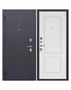 Дверь входная Гарда левая графит велюр белый софт 960х2050 мм Ferroni
