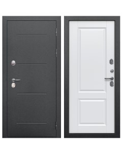 Дверь входная коттеджная Isoterma правая антик серебро велюр белый софт 860х2050 мм Ferroni