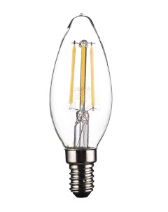 Лампа светодиодная филаментная E14 2700К 4 Вт 470 Лм 220 230 В свеча прозрачная Osram