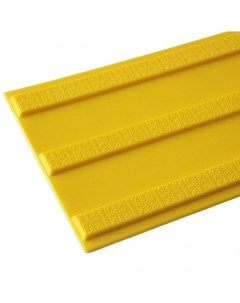 Тактильная плитка ПВХ продольный риф 150х500х5 5 мм желтая Пластфактор