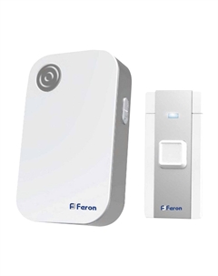 Звонок (23685) беспроводной с кнопкой 36 мелодий белый/серый Feron