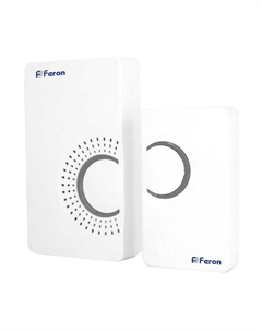 Звонок (23686) беспроводной с кнопкой 36 мелодий белый/серый Feron