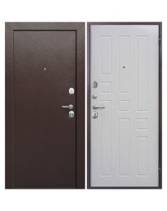 Дверь входная Гарда левая медный антик белый ясень 860х2050 мм Ferroni