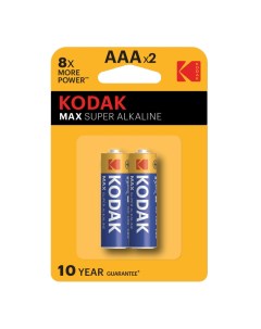 Батарейка Мax Б0005132 ААА мизинчиковая LR03 1 5 В 2 шт Kodak