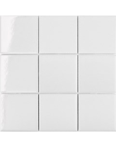 Мозаика белая керамическая 300х300х6 мм глянцевая Starmosaic