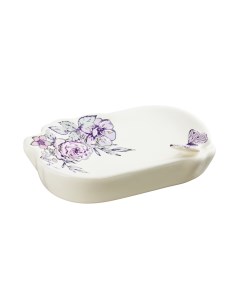 Мыльница для ванной Butterfly настольная керамика белая FOR BF036 Fora