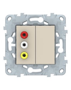 Розетка аудио Unica NEW встраиваемая бежевая 3хRCA NU543144 Schneider electric