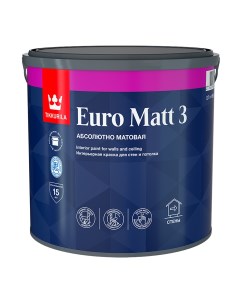 Краска интерьерная Euro Matt 3 база С бесцветная 2 7 л Tikkurila