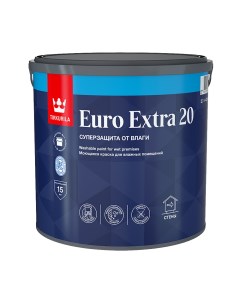 Краска моющаяся Euro Extra 20 база С бесцветная 2 7 л Tikkurila