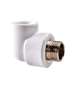 Угол полипропиленовый комбинированный 20 мм х 3/4 НР(ш) (021004) Рвк