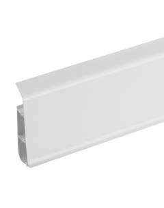 Плинтус ПВХ напольный Система 80 мм белый глянцевый 2200 мм со съемной панелью Ideal